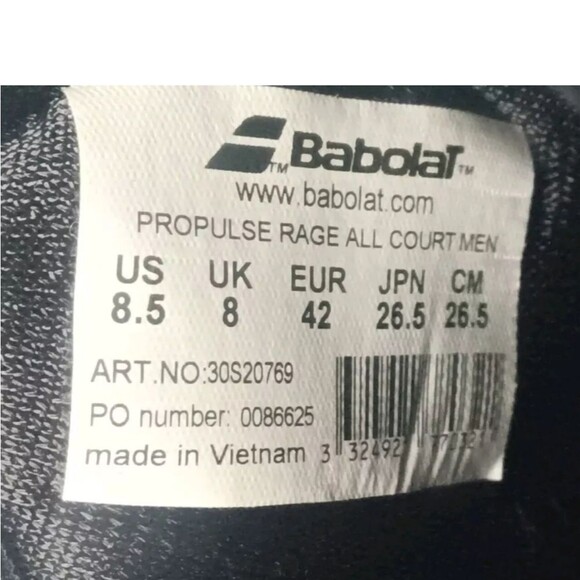 Babolat Men\'s Propulse Rage All Court Tennis Shoes Size 8.5 Black main image 9